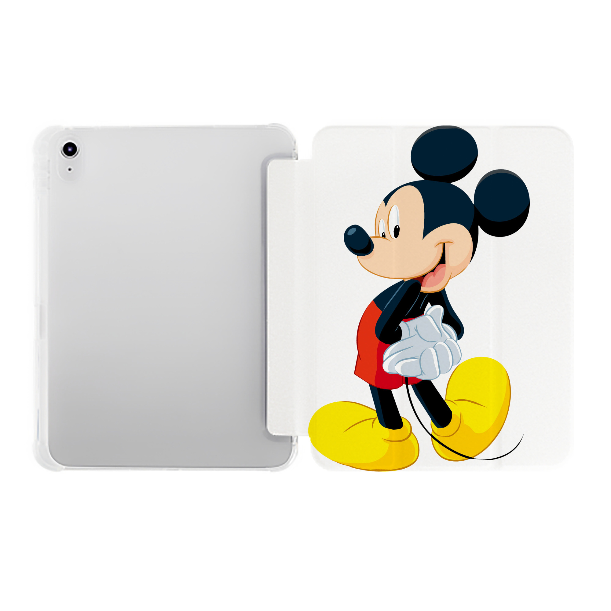 （画像用） ミッキーマウス Mickey Mouse IPad ケース ペン収納付き 三つ折りスタンド PUレザー×シリコン 対応機種9.5/10.5/10.9インチ